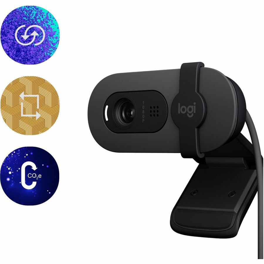 Logitech BRIO 100 Webcam - 2 Megapixel - 30 fps - Graphite - USB Type A Logitech BRIO 100 Webcam - 2 Megapixel - 30 fps - Graphite - USB Type A